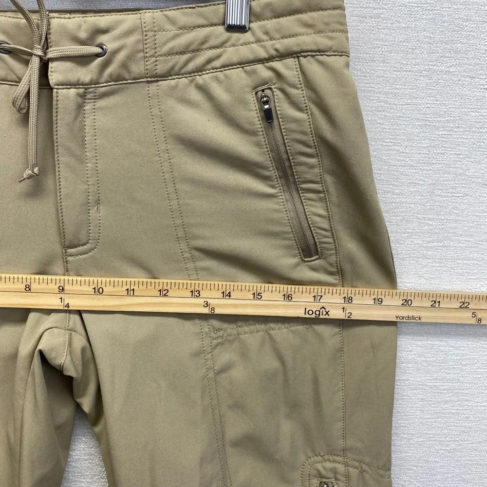Nike ACG‎ Softshell Cargo Pants Womens 4 Tan Fleece Lined Hiking Utility Bungee